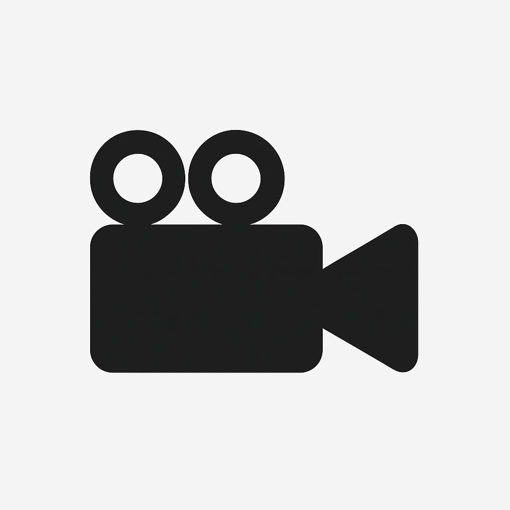 An icon of a digital camera used for making or viewing movies.